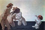 three women and a young girl playing in the water  Felix  Vallotton